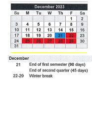 District School Academic Calendar for Kankakee Valley Intermediate Schl for December 2023