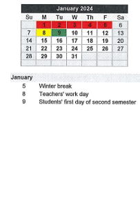 District School Academic Calendar for Kankakee Valley Intermediate Schl for January 2024