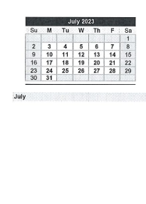 District School Academic Calendar for Kankakee Valley Intermediate Schl for July 2023