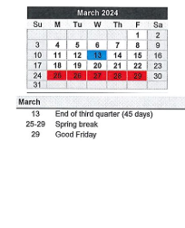 District School Academic Calendar for Kankakee Valley Intermediate Schl for March 2024