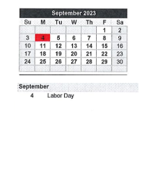 District School Academic Calendar for Kankakee Valley Intermediate Schl for September 2023