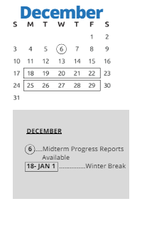 District School Academic Calendar for Fairfax Campus for December 2023