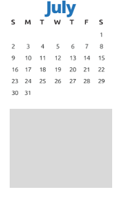 District School Academic Calendar for Wm A White Elem for July 2023