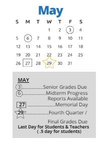 District School Academic Calendar for Fairfax Campus for May 2024