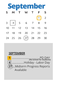 District School Academic Calendar for Bertram Caruthers Elem for September 2023