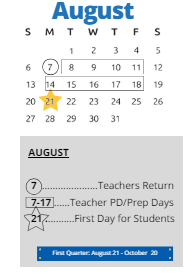 District School Academic Calendar for C. A. Franklin Elementary for August 2023