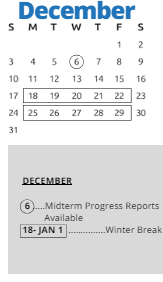District School Academic Calendar for C. A. Franklin Elementary for December 2023