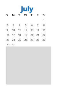 District School Academic Calendar for Graceland Elementary for July 2023