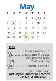 District School Academic Calendar for Gladstone Elementary for May 2024