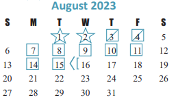 District School Academic Calendar for Mayde Creek Elementary for August 2023