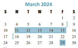 District School Academic Calendar for Taylor High School for March 2024