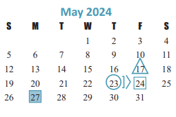 District School Academic Calendar for Alternative School Of Choice for May 2024