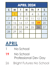 District School Academic Calendar for Windy Hills Elementary School for April 2024