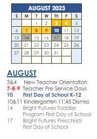District School Academic Calendar for Windy Hills Elementary School for August 2023