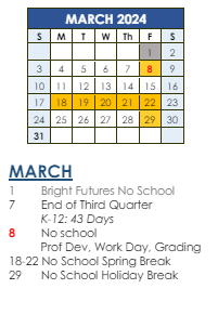 District School Academic Calendar for Windy Hills Elementary School for March 2024