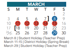 District School Academic Calendar for Hidden Lakes Elementary for March 2024