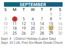 District School Academic Calendar for Indian Springs Middle School for September 2023