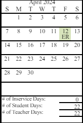 District School Academic Calendar for Moose Pass School for April 2024