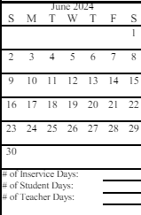 District School Academic Calendar for Redoubt Elementary for June 2024