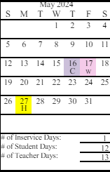 District School Academic Calendar for Moose Pass School for May 2024