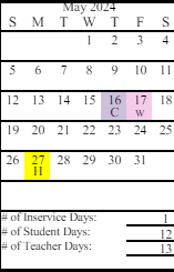 District School Academic Calendar for Redoubt Elementary for May 2024