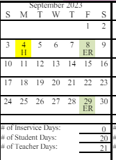 District School Academic Calendar for Seward Elementary for September 2023