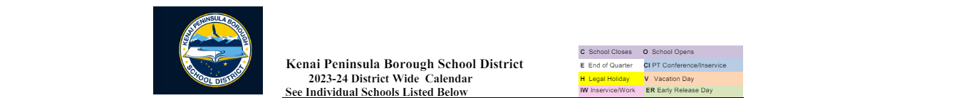 District School Academic Calendar for Ninilchik School