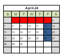 District School Academic Calendar for Strange Elementary for April 2024