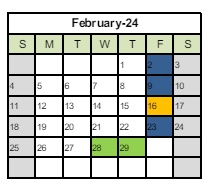 District School Academic Calendar for Strange Elementary for February 2024