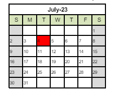District School Academic Calendar for Edward Bain School Of Language And Art for July 2023