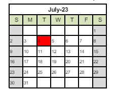 District School Academic Calendar for Mckinley Elementary for July 2023