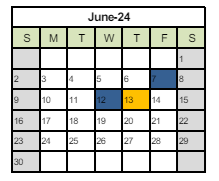 District School Academic Calendar for Dimensions Of Learning Academy for June 2024