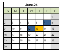 District School Academic Calendar for Forest Park Elementary for June 2024