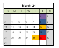 District School Academic Calendar for Jefferson Elementary for March 2024