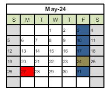 District School Academic Calendar for Grant Elementary for May 2024