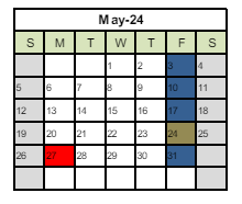 District School Academic Calendar for Wilson Elementary for May 2024