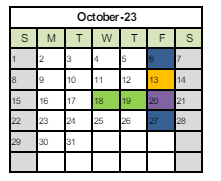 District School Academic Calendar for Dimensions Of Learning Academy for October 2023