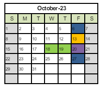 District School Academic Calendar for Grant Elementary for October 2023