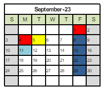 District School Academic Calendar for Stocker Elementary for September 2023