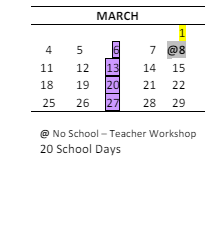 District School Academic Calendar for Mill Creek Middle School for March 2024