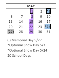 District School Academic Calendar for Mill Creek Middle School for May 2024