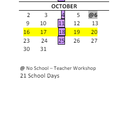 District School Academic Calendar for Mill Creek Middle School for October 2023