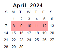 District School Academic Calendar for R C Hinsdale Elementary School for April 2024