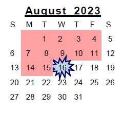 District School Academic Calendar for R C Hinsdale Elementary School for August 2023