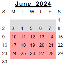 District School Academic Calendar for R C Hinsdale Elementary School for June 2024