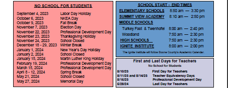 District School Academic Calendar Legend for R C Hinsdale Elementary School