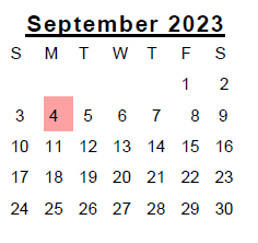 District School Academic Calendar for R C Hinsdale Elementary School for September 2023