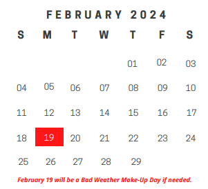 District School Academic Calendar for Clarke Elementary for February 2024