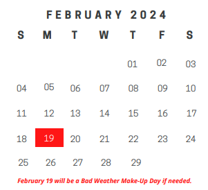 District School Academic Calendar for Pathways Learning Center for February 2024