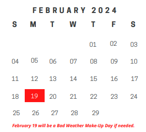 District School Academic Calendar for Pershing Park Elementary for February 2024